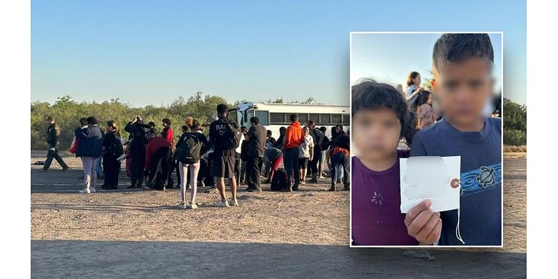 Young siblings discovered with address on piece of paper among massive group of illegals at border