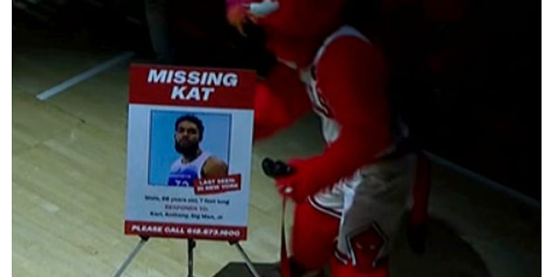 The Bulls had a ‘Missing Kat’ poster ready for the Timberwolves player introductions