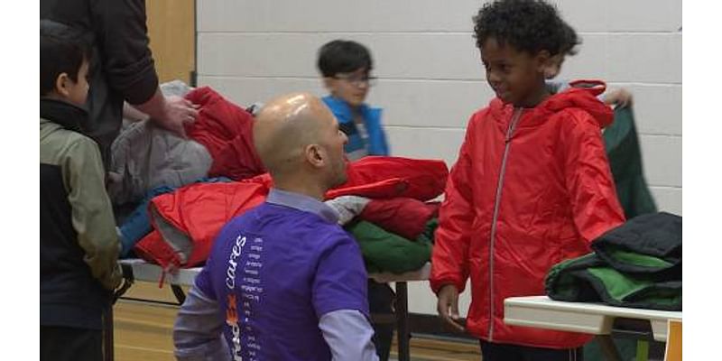 Hundreds of winter jackets handed out to Edmonton elementary school students