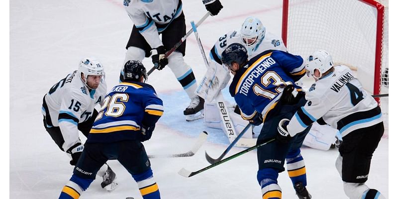 Lack of Blues chances allow late-game turnover to decide game in 4-2 loss to Utah