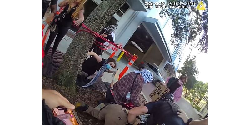 Orlando police release bodycam video showing arrests of pro-Palestine activists