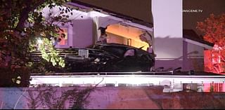 4 occupants of Mustang injured when the car crashes into the 2nd story of California home