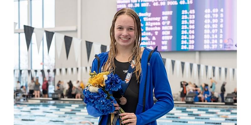 Rockford Christian’s Brooke Corrigan blazes to a pair of top-four finishes in the state swim meet.