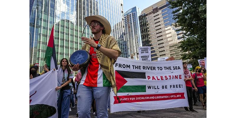 Scenes from the 'One Year of Resistance' pro-Palestinian rally in Austin, Texas