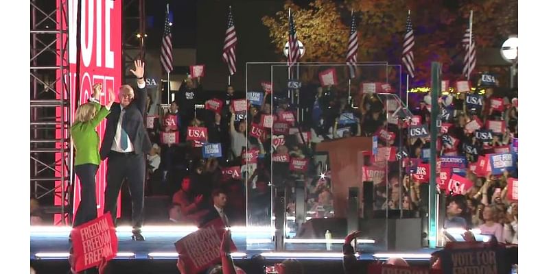 'This is our moment': Tim Walz in Detroit addresses Hart Plaza on eve of Election