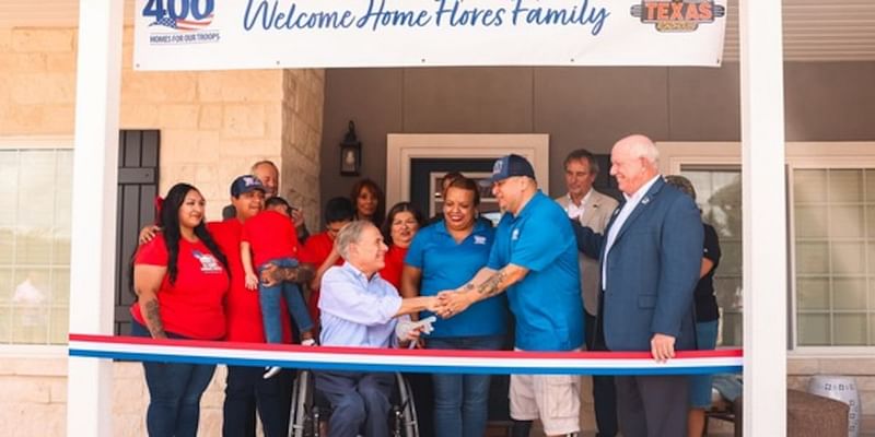 Governor Abbott delivers keys to custom home for Texas Marine in New Braunfels