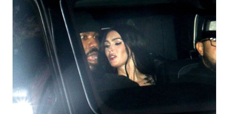 Pregnant Megan Fox SKIPS glitzy red carpet with Machine Gun Kelly as she waits in car outside GQ bash in LA