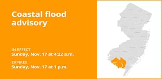 Coastal flood advisory for Cumberland County until Sunday afternoon