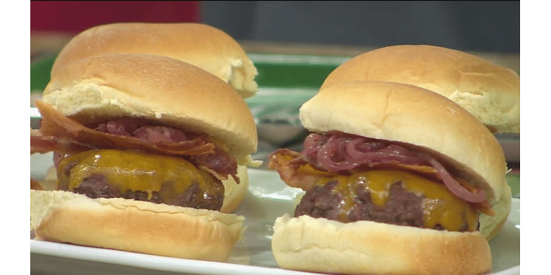 Dr. BBQ recipe: Bison sliders with cheddar, bacon, and balsamic onions