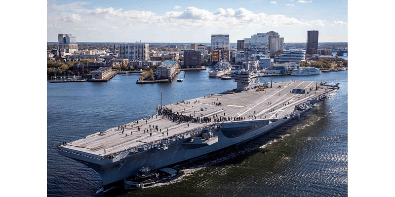 Photos: USS George H.W. Bush leaves Norfolk for tests