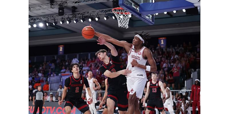 Mark carries No. 20 Arkansas to double-overtime victory over Stanford 77-74 in Battle 4 Atlantis