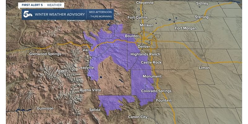 Cold front arrives Wednesday followed by a quick burst of snow