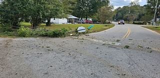 Single vehicle wreck blocks traffic outside Conway, damages sign and tree