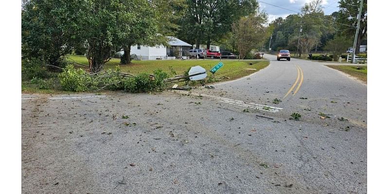 Single vehicle wreck blocks traffic outside Conway, damages sign and tree