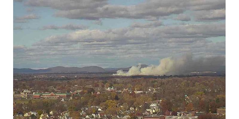 Portion of Mass. Pike in Chicopee closed due to brush fire