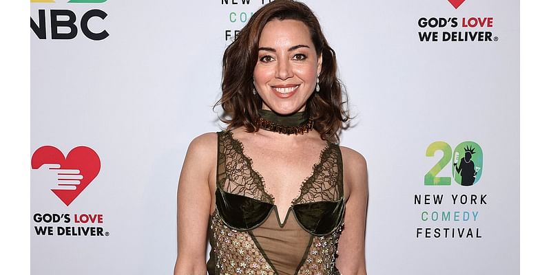 Aubrey Plaza sizzles in very sheer gown at Joan Rivers gala benefiting late comic's favorite charity