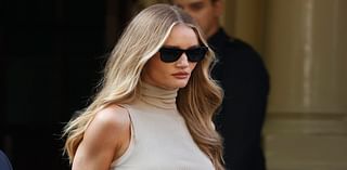 Rosie Huntington-Whiteley goes braless in nude top as she shows off her incredible figure during an outing in London