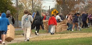 Edison Jr. High Students rake leaves for over 50 homeowners