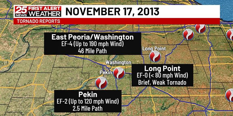 Pekin & East Peoria-Washington tornadoes 11 years ago today