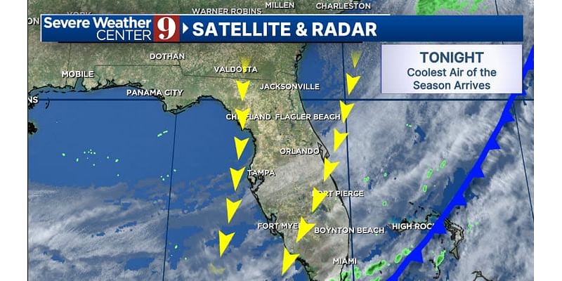 Temperatures dip into the 50s overnight in Central Florida