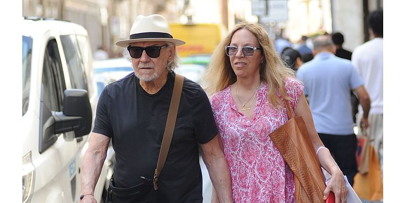 Harvey Keitel, 85, and wife Daphna Kastner, 63, spotted on RARE outing as they hold hands and stroll through the streets of Milan during romantic getaway