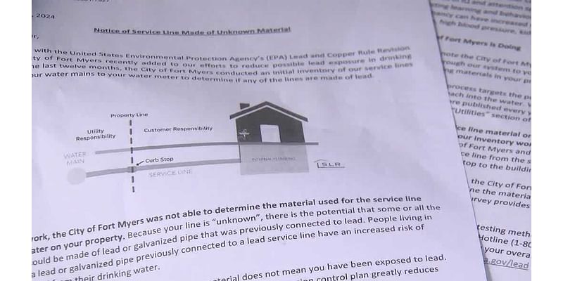 Fort Myers residents receive letters about checking water pipe material