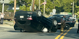 US 19 temporarily shuts down after vehicle flips in Rivesville