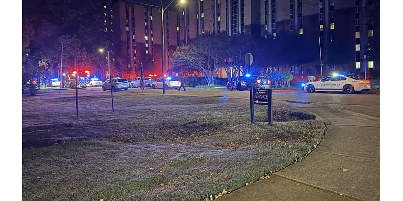 Woman hospitalized after shooting at Serenity Towers