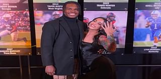 Travis Hunter in Complete Awe as Fiancée Leanna Lenee Rocks Customized Apparel to Honor Him