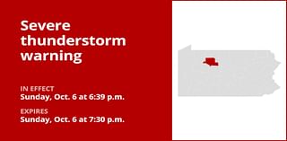 Thunderstorms with damaging winds and quarter-sized hail in Elk County Sunday