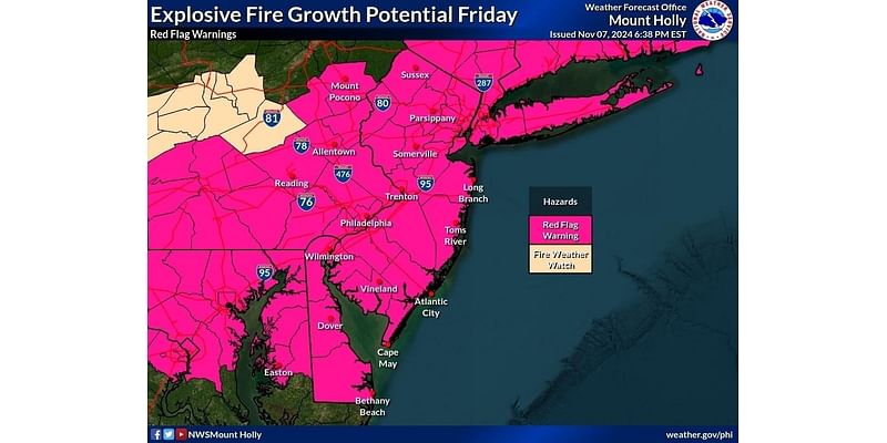 ‘Explosive Fire Growth’ Friday In NJ As Red Flag Warnings Issued