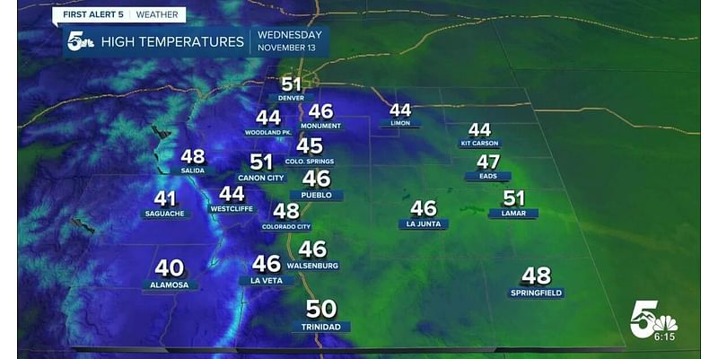 Sunny but chilly on Wednesday in southern Colorado