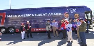 Bus with Trump supporters campaigns across ENC Friday