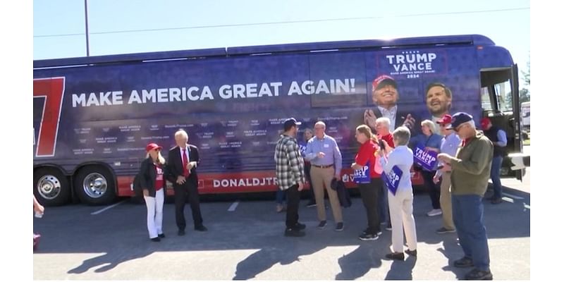 Bus with Trump supporters campaigns across ENC Friday