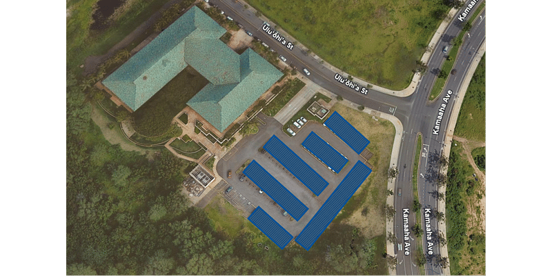 New carport structures to provide shade, electricity at Kapolei Hale