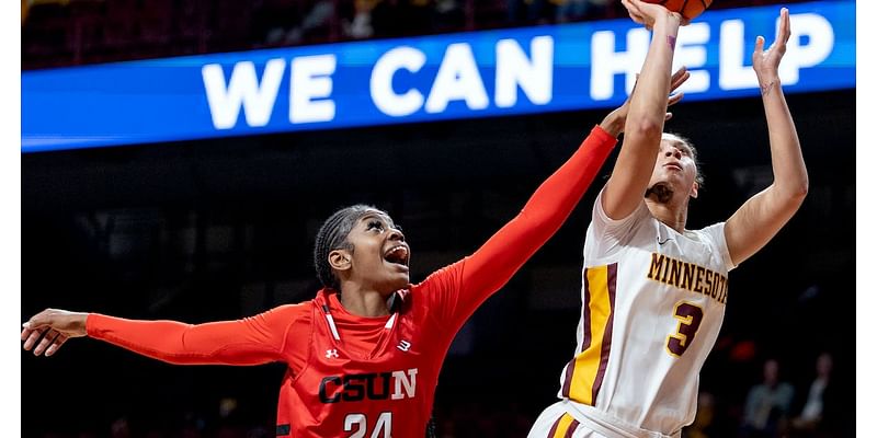 Gophers women rebound from loss in a big way with 84-31 rout of Cal State Northridge