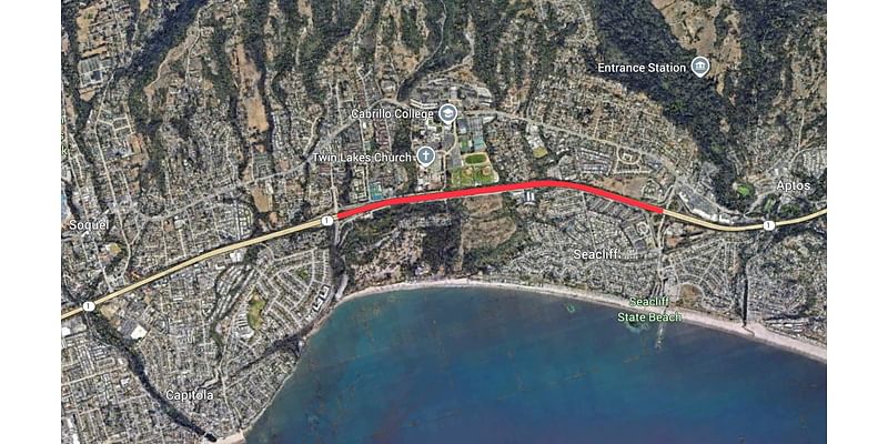 Hwy 1 overnight closure between Soquel and Aptos in Santa Cruz County to begin Sunday