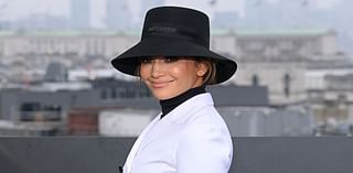 Jennifer Lopez shows off her quirky style in black cut-out PVC boots and £870 Dior fedora as she attends Unstoppable photocall in London