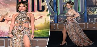 Jennifer Lopez sizzles in skin-baring halter top dress for ‘Wicked’ premiere