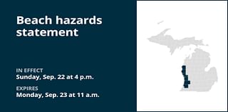 Beach hazards statement for 6 Michigan counties until Monday midday