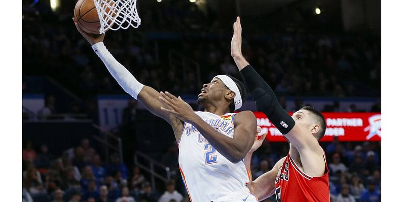 Gilgeous-Alexander scores 40, Thunder beat Bulls for sixth straight victory