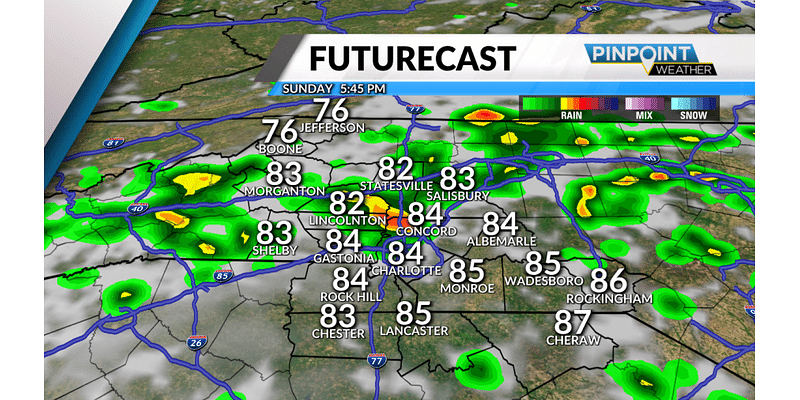 Week’s worth of showers, storms craft comfortable temps across the Carolinas