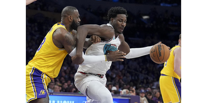 LeBron James has third straight triple-double as Lakers rally for 128-123 victory over Grizzlies