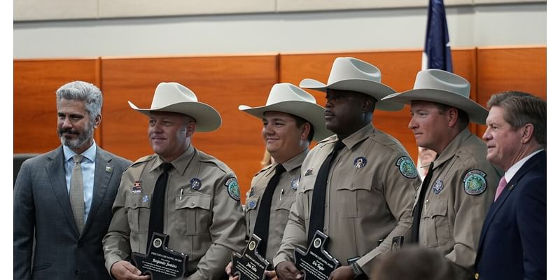 Five TPWD Game Wardens honored for saving the life of a fisherman in Port Aransas