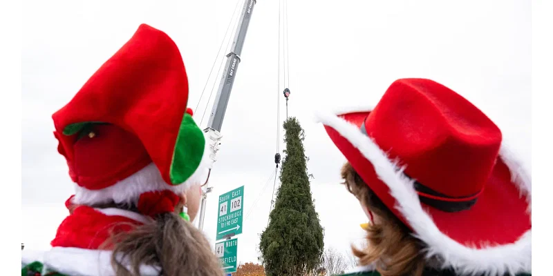 Photos: Rockefeller Center Christmas tree begins trip to NYC from Massachusetts