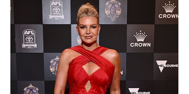 Channel Seven's Rebecca Maddern commands attention in daring red gown at Brownlow Medal 2024 - after simmering tensions over hotshot ABC presenter doing her job were revealed