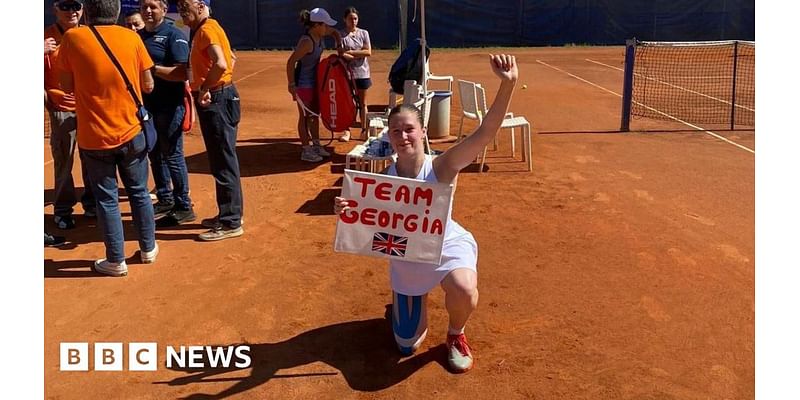 standing tennis star celebrates victorious year