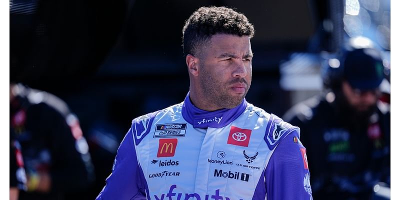 Denny Hamlin responds to claims Bubba Wallace 'let up' on purpose at Martinsville