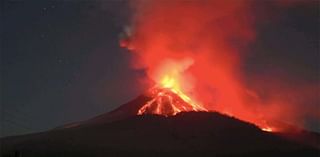 Pictured: Volcano erupts in Bali spewing five-mile ash cloud