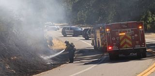 Vegetation fire closes portion of Highway 41 while nearby house fire injures 1 person